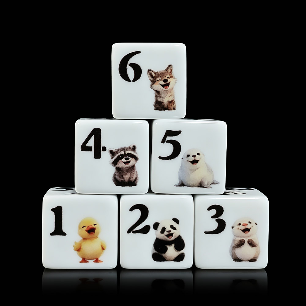 Gaming Accessories Cute - 12Pcs 16MM D6 Acrylic Printed Dice