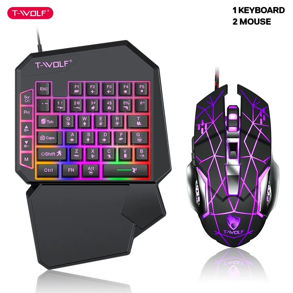 T-WOLF TF900 One Handed Keyboa - Gaming Accessories For Your Phone ulasan dan harga