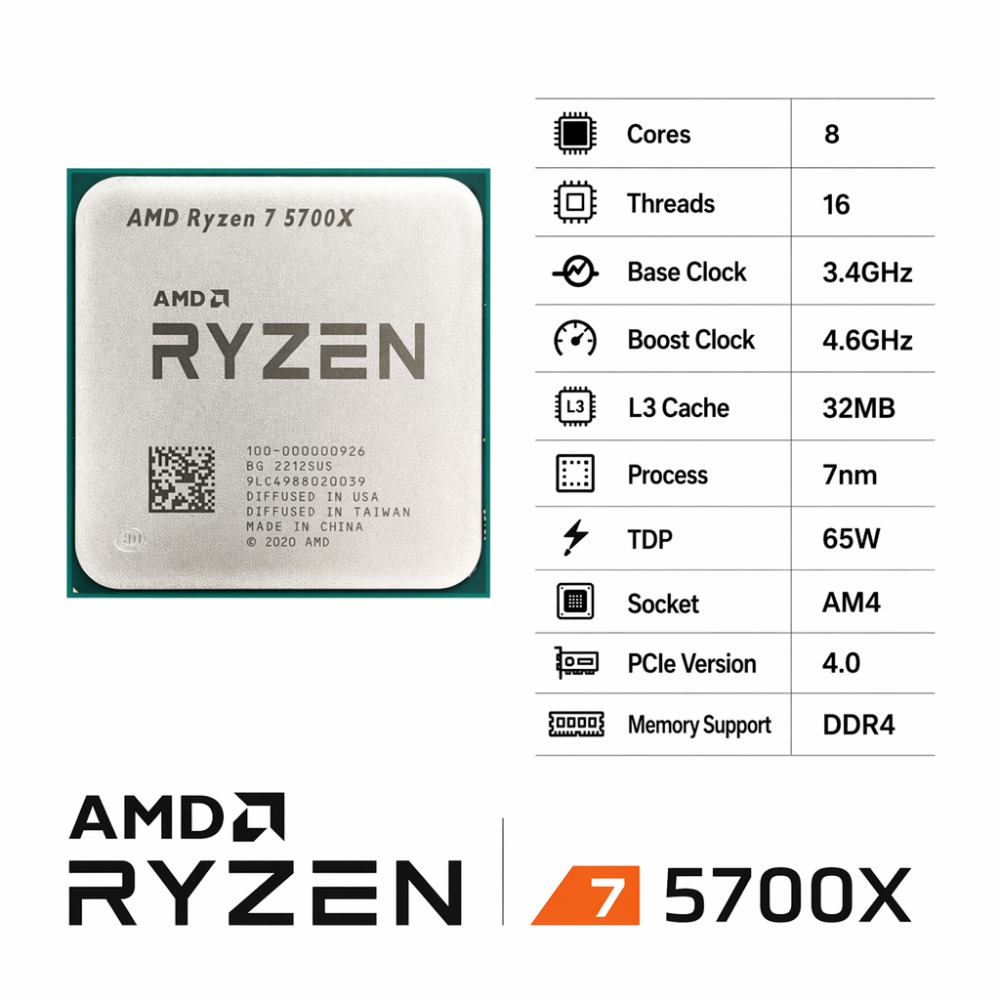 7NM AMD Ryzen 7 5700X AM4 CPU  - Amd Cpu Ryzen 7 ulasan dan harga