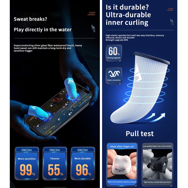 1 Pair Gamer Finger Sleeves Sw - Gaming Accessories For Your Phone ulasan dan harga