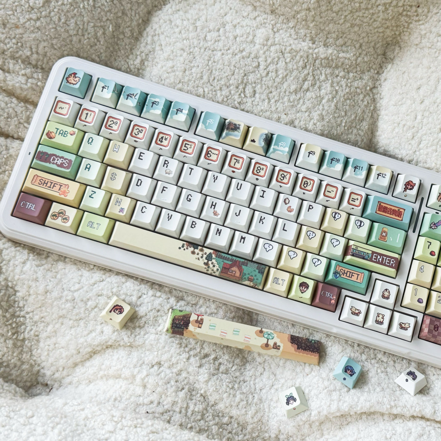137 Keys Pixel Style Keycaps C - Gaming Accessories Cute ulasan dan harga