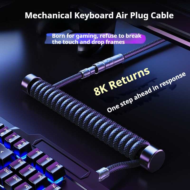 Eary 1.2m Coiled Keyboard Cabl - Gaming Accessories For Gaming Setup ulasan dan harga