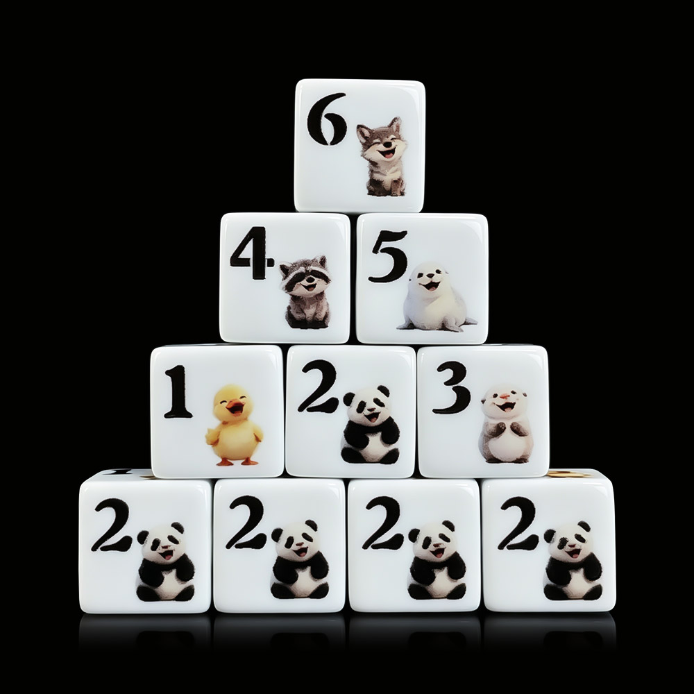 12Pcs 16MM D6 Acrylic Printed  - Gaming Accessories Cute ulasan dan harga