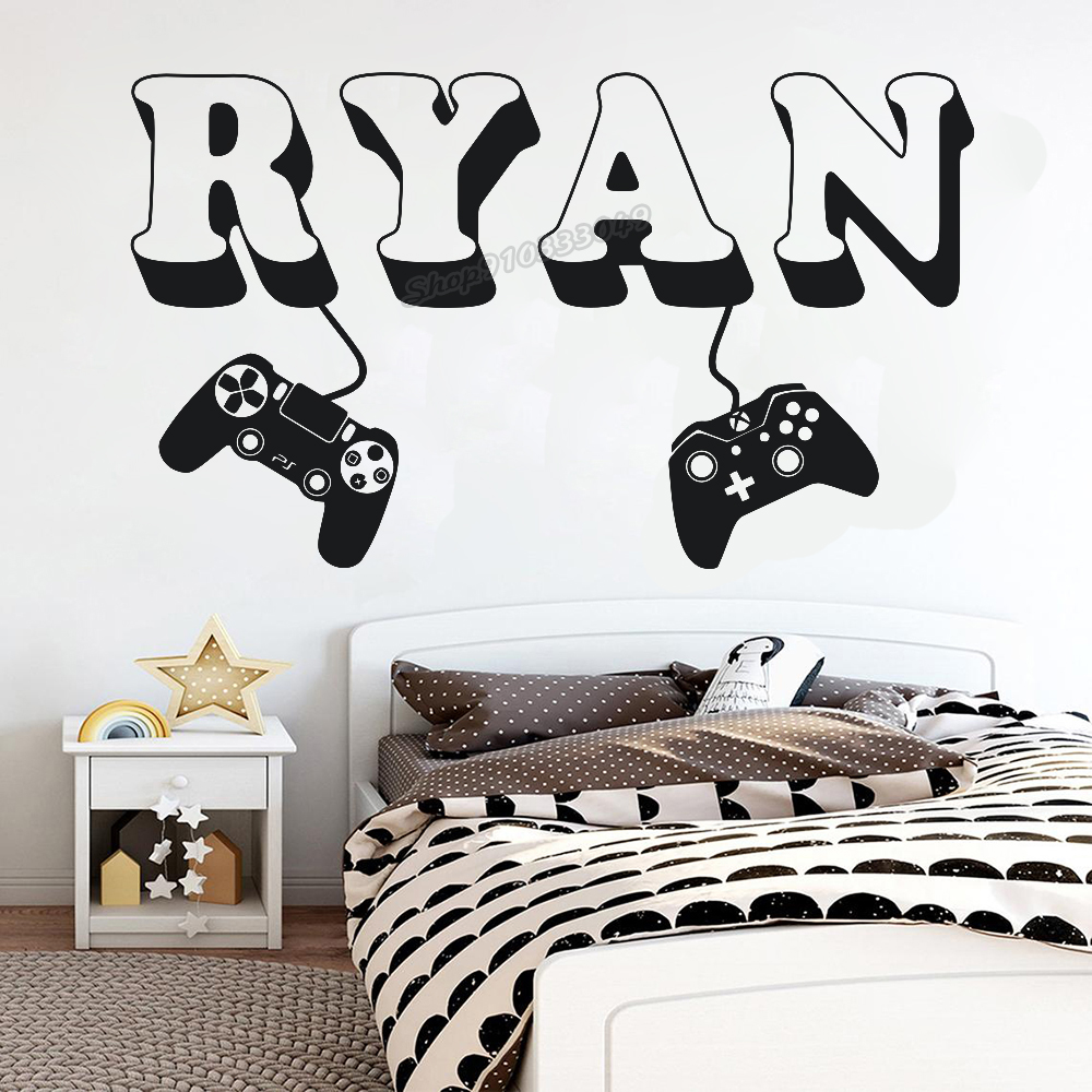 Gamer wall Sticker Custom Name - Gaming Accessories Wall ulasan dan harga