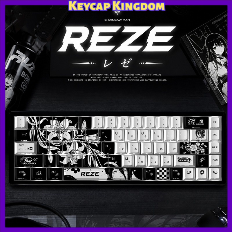 NEW Reze 5.0 Anime Keycaps Cha - Gaming Accessories Cute ulasan dan harga
